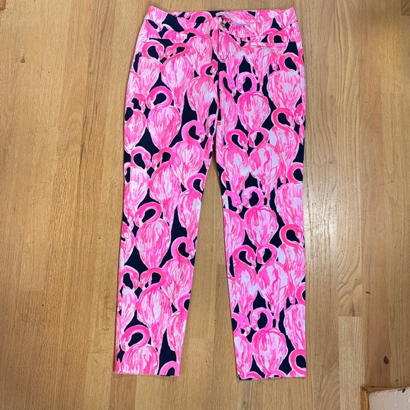Lilly Pulitzer Pants - Lilly Pulitzer Pink Flamingo Print Pants size 6
